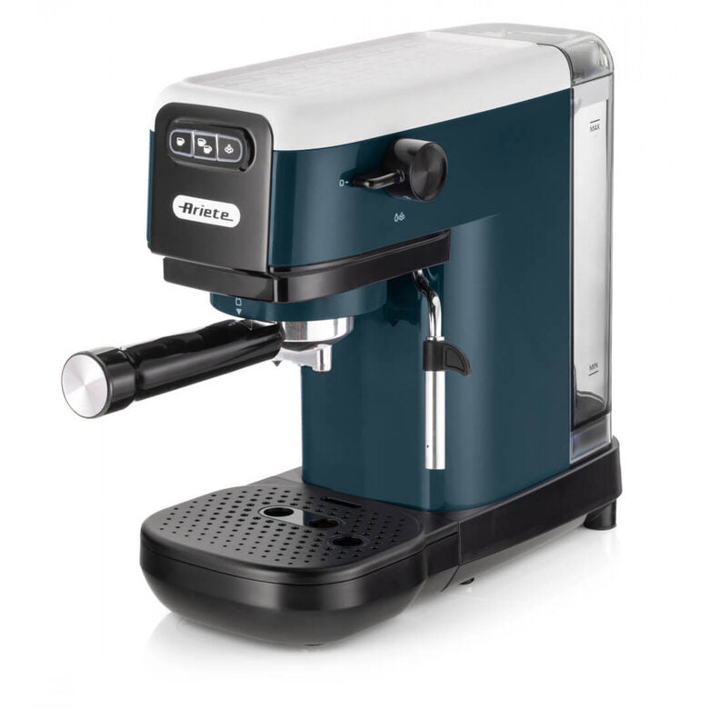 Ariete 1399 Snow White Macchina da caffè espresso, Per polvere e cialde ESE, 1300 W, Capacità 1,1L, 15 bar di pressione, Filtro 1, 2 tazze e cialda ESE, Cappuccino, Bianco