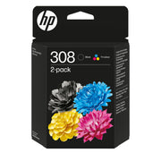 HP Confezione da 2 Cartucce di Inchiostro Nero/Tricromia Originali 308