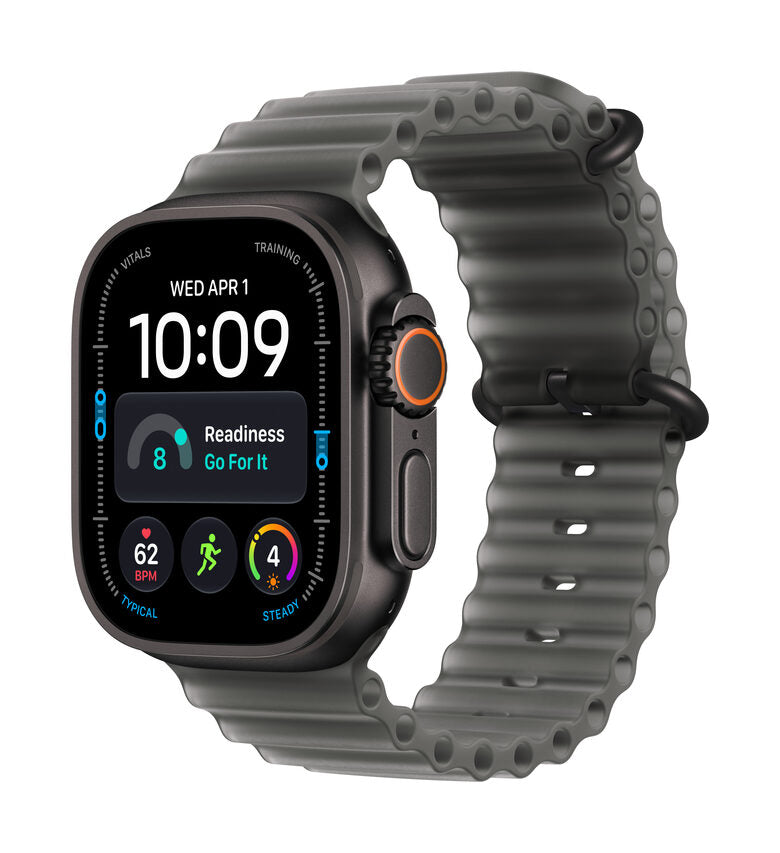 Apple Watch Ultra 4 GPS + Cellular, Cassa 49 mm in titanio nero con cinturino Ocean nero traslucido