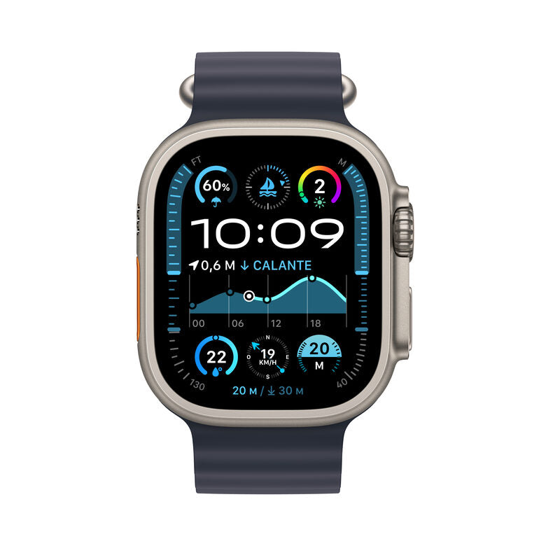 Apple Watch Ultra 2 GPS + Cellular 49mm Cassa in Titanio con Navy Ocean Band
