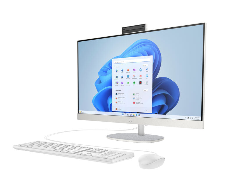 HP 27 inch All-in-One 27-cr0094nl PC Intel Core 5 120U 8 GB DDR4-SDRAM 512 GB SSD Windows 11 Home Bianco