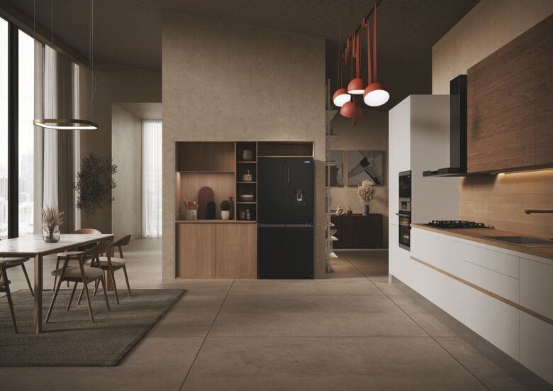 Haier Cube 83 Serie 3 HCR3818EWPT frigorifero side-by-side 463L Libera installazione E Antracite