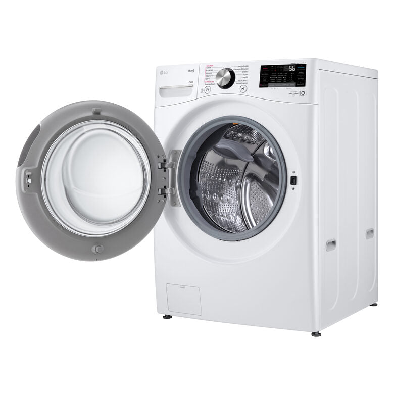 LG F0P3020TSWC Serie P3 Lavatrice XL A Libera Installazione 20 Kg, 1000 Giri, AI DD™, TurboWash 360, Lavaggio A Vapore, Wi-Fi, Classe B, Bianco