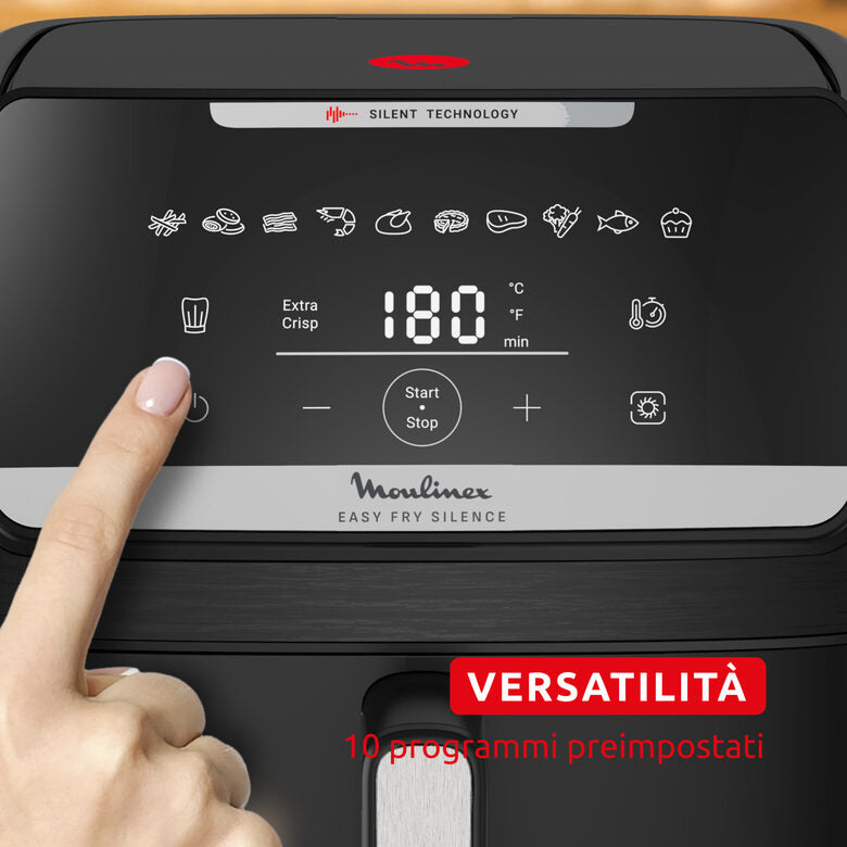 Moulinex EZ8428 Easy Fry Silence 7L, Friggitrice ad aria, Silenziosa, Frontale Rimovibile