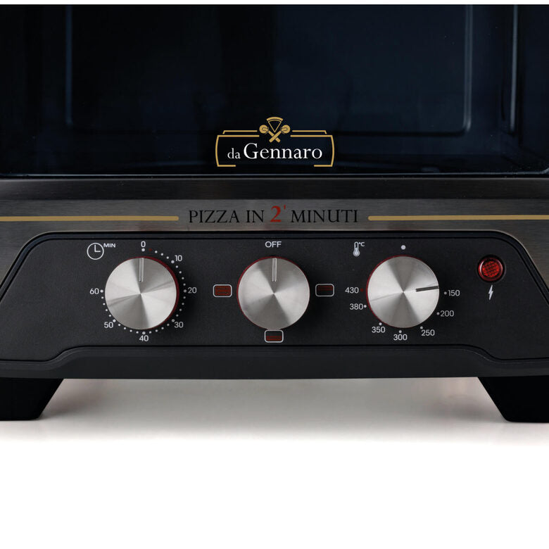 Ariete 3901 Da Gennaro, Forno per pizza, 2200W, Temperatura 430°C, 2 minuti di cottura, Pietra refrattaria, Rosso