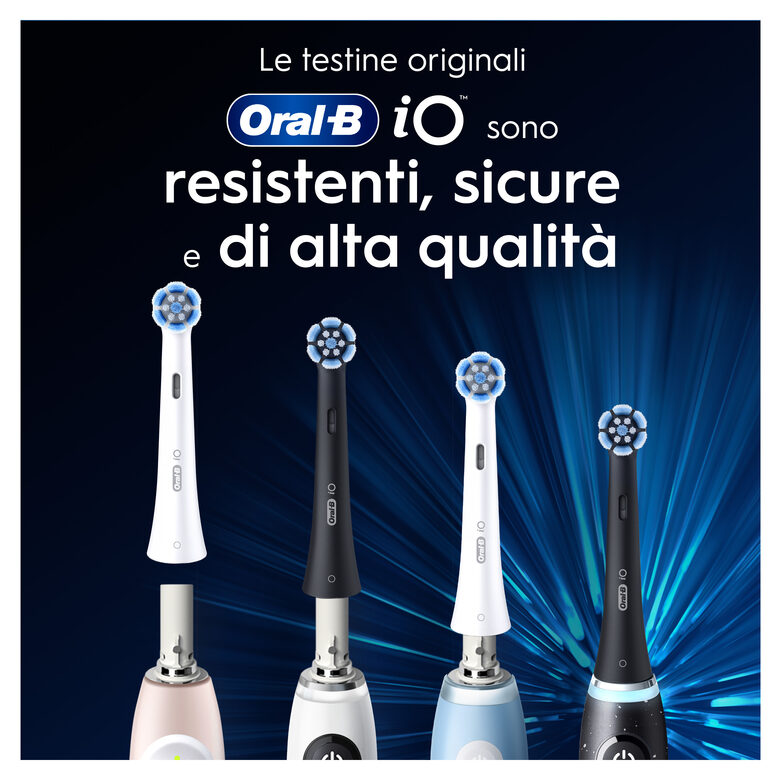Oral-B Testine di Ricambio iO Series Gentle Care Bianche, Testine Rotonde Originali, per Gengive Sensibili, 2 Testine