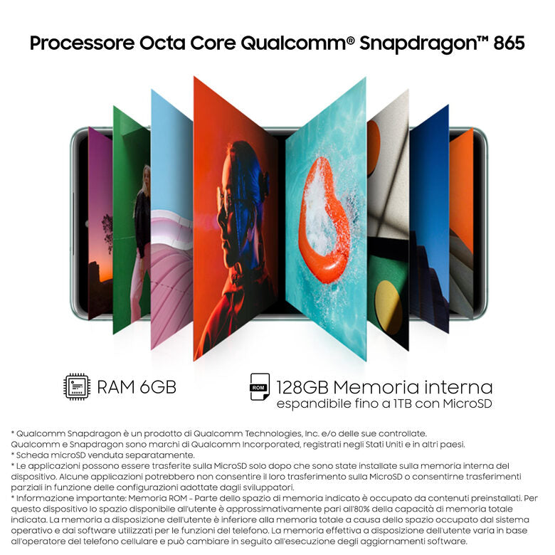 Samsung Galaxy S20 FE 4G, Processore Snapdragon 865, Display 6.5" Super AMOLED, 3 fotocamere posteriori, 128 GB Espandibili, RAM 6GB, Batteria 4.500mAh, Hybrid SIM, Cloud Orange