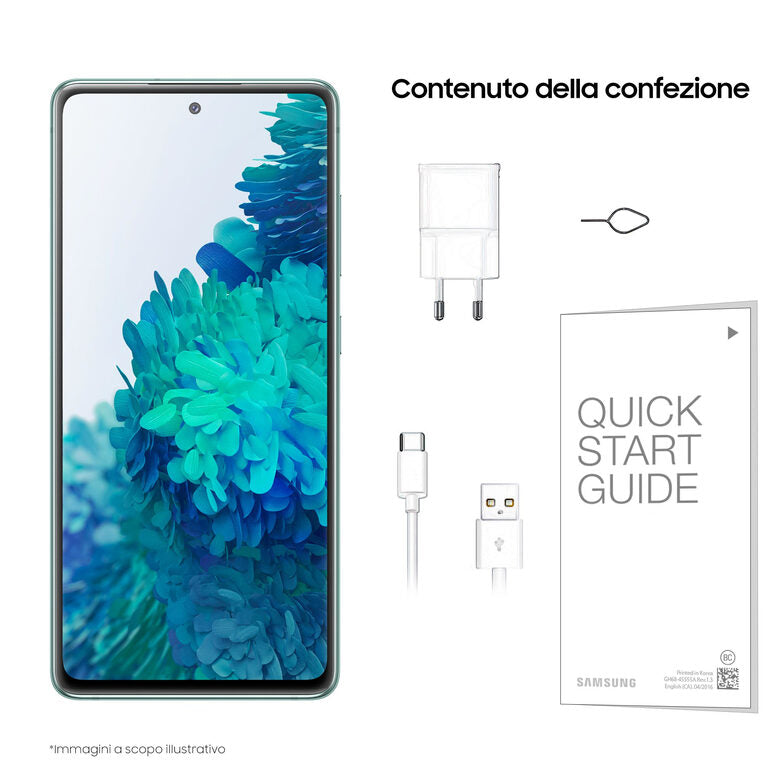 Samsung Galaxy S20 FE 4G, Processore Snapdragon 865, Display 6.5" Super AMOLED, 3 fotocamere posteriori, 128 GB Espandibili, RAM 6GB, Batteria 4.500mAh, Hybrid SIM, Cloud Mint