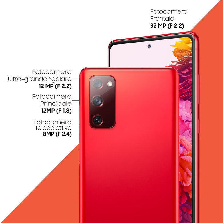 Samsung Galaxy S20 FE 4G, Processore Snapdragon 865, Display 6.5" Super AMOLED, 3 fotocamere posteriori, 128 GB Espandibili, RAM 6GB, , Batteria 4.500mAh, Hybrid SIM, Cloud Red