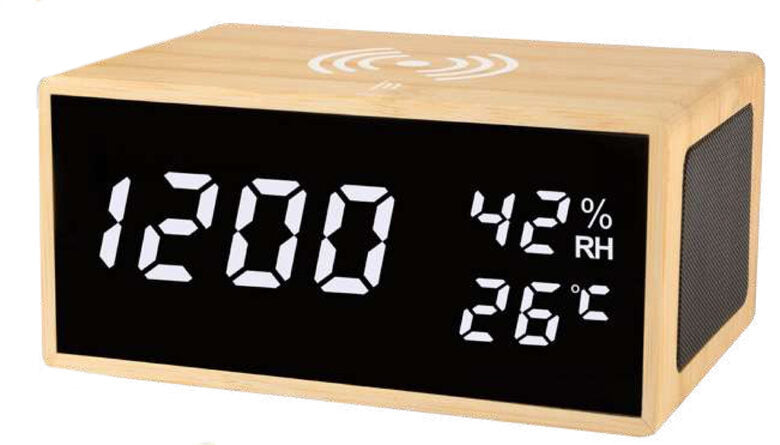 Lowell Sveglia digitale multifunzione JD9533 in Legno