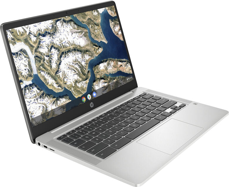 HP Chromebook 14a-na0044nl 35,6 cm (14") Full HD Intel® Celeron® 4 GB LPDDR4-SDRAM 64 GB eMMC Wi-Fi 5 (802.11ac) Chrome OS Grigio, Argento