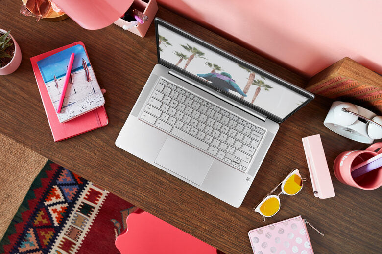HP Chromebook 14a-na0044nl 35,6 cm (14") Full HD Intel® Celeron® 4 GB LPDDR4-SDRAM 64 GB eMMC Wi-Fi 5 (802.11ac) Chrome OS Grigio, Argento
