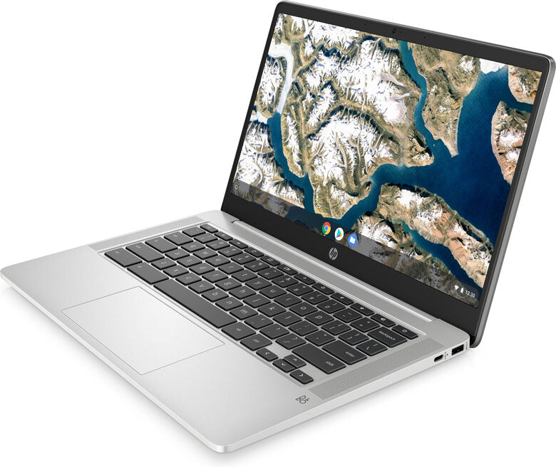 HP Chromebook 14a-na0044nl 35,6 cm (14") Full HD Intel® Celeron® 4 GB LPDDR4-SDRAM 64 GB eMMC Wi-Fi 5 (802.11ac) Chrome OS Grigio, Argento