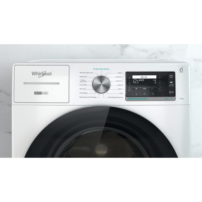 Whirlpool W8 W946WR IT lavatrice Caricamento frontale 9 kg 1400 Giri/min A Bianco