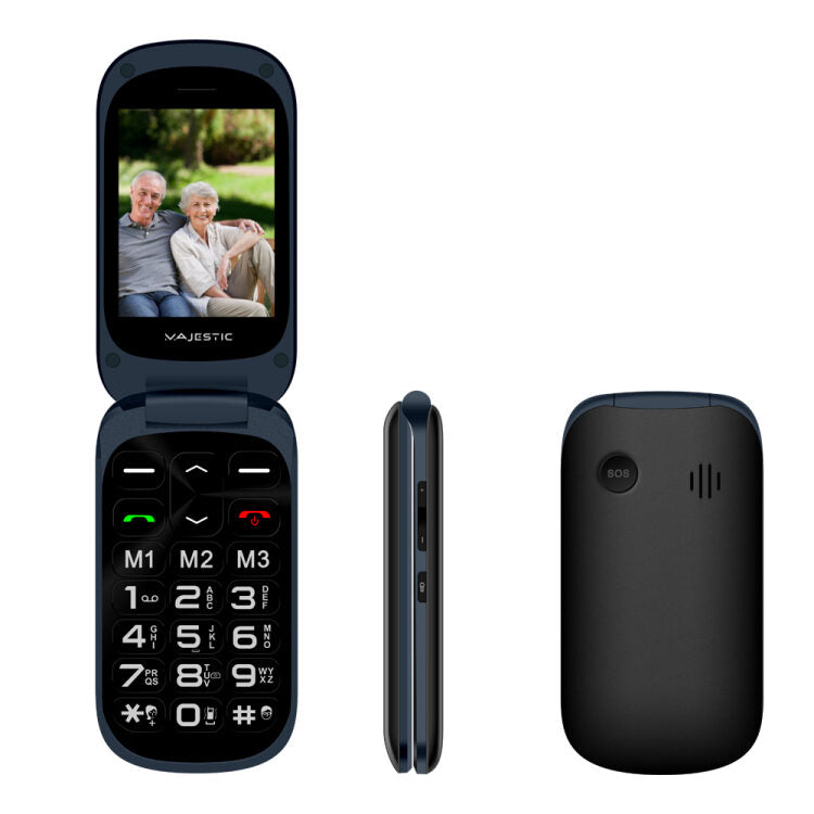 New Majestic TLF-Sileno 52 Flip 7,11 cm (2.8") 93,6 g Nero Telefono per anziani