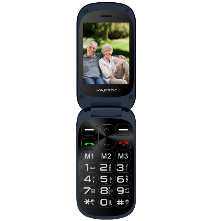 New Majestic TLF-Sileno 52 Flip 7,11 cm (2.8") 93,6 g Nero Telefono per anziani