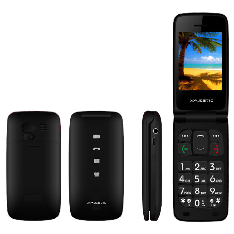 New Majestic TLF-Sileno 41R Flip 6,1 cm (2.4") 100 g Nero Telefono per anziani