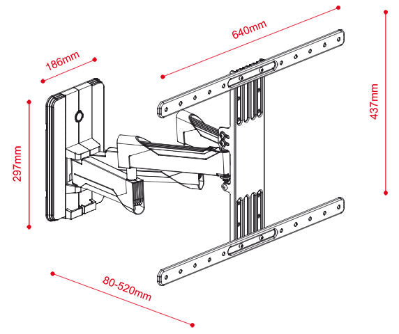 G.B.S. Elettronica EWM-3780 2,03 m (80") Nero
