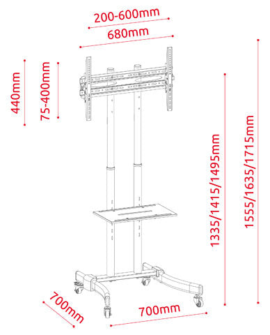 G.B.S. Elettronica PRO-3770 177,8 cm (70") Nero