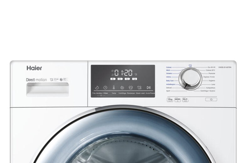 Haier Serie 876 HW80-B14876N lavatrice Caricamento frontale 8 kg 1330 Giri/min A Bianco
