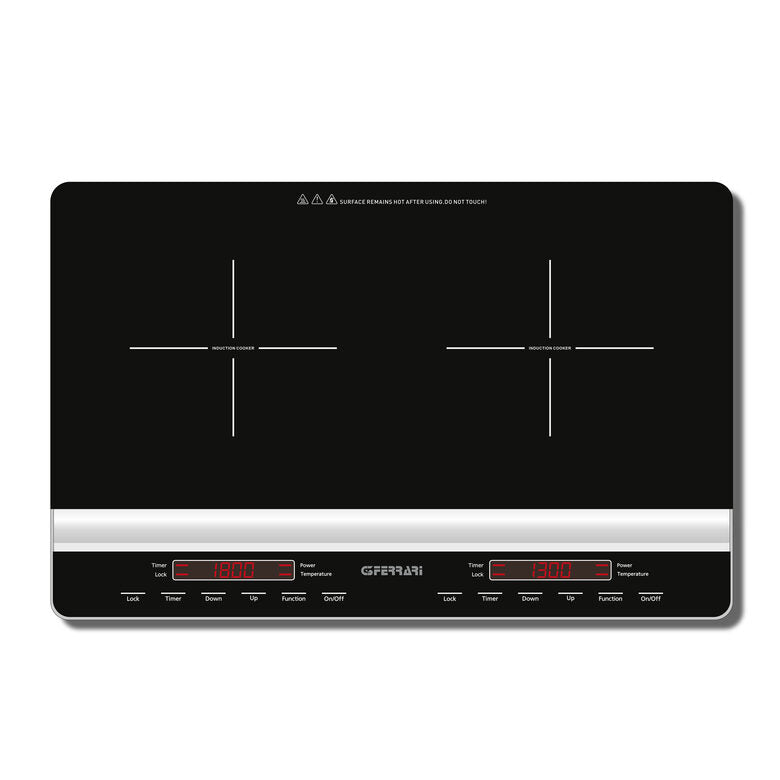 G3 Ferrari Dinamiko Duo Nero Superficie piana 56 cm Piano cottura a induzione 2 Fornello(i)