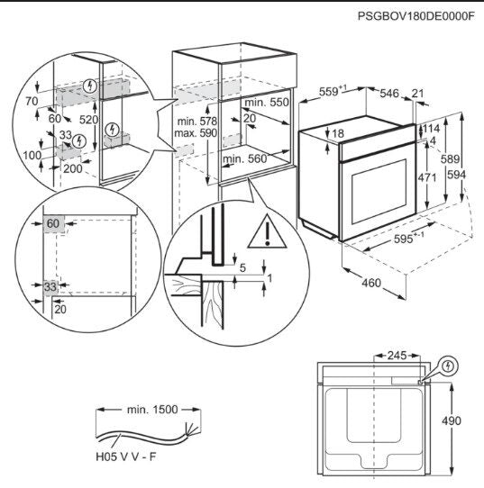 AEG BPE535270M Forno a Incasso 71 L A+ Acciaio inossidabile