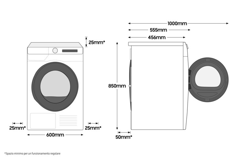 Samsung WD8NK52E0ZW lavasciuga Libera installazione Caricamento frontale Bianco F