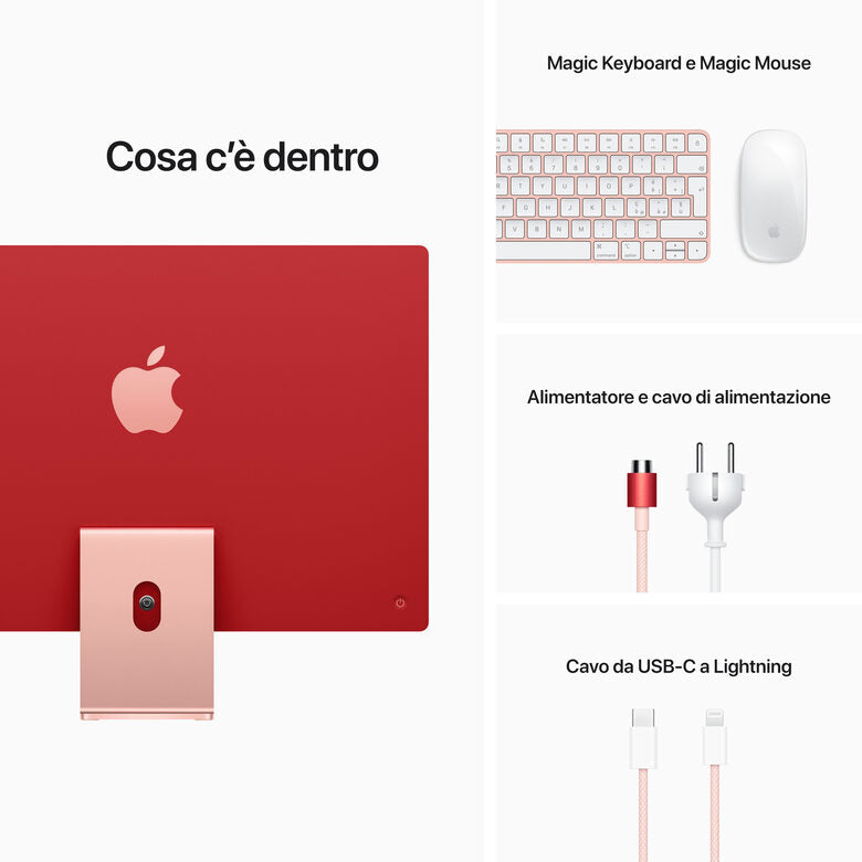 Apple iMac 24" con display Retina 4.5K (Chip M1 con GPU 7-core, 256GB SSD) - Rosa (2021)