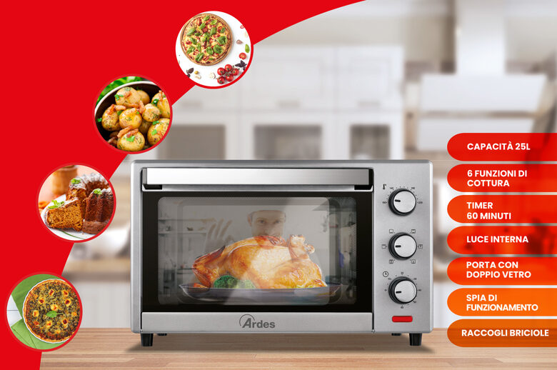 Ardes AR6226S fornetto con tostapane 25 L 1500 W Argento