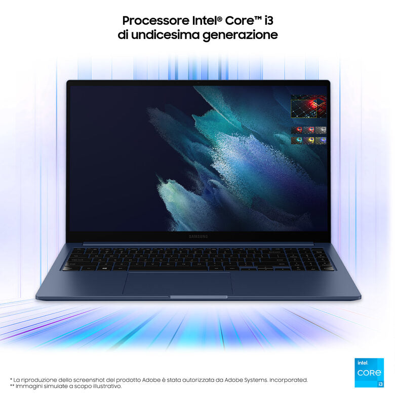 Samsung Galaxy Book , 15.6”, Windows 11 ready, Intel Core i3, 8 GB RAM, 256 GB SSD, Denim Blue