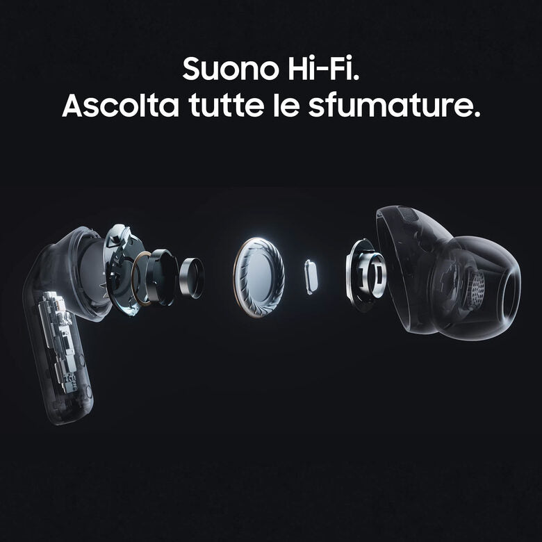 Samsung Galaxy Buds4 Pro, Black, Corpo in metallo, Altoparlante a 2 vie e doppio amplificatore, Chiamate cristalline, Audio a 360°, ANC migliorata, Controllo adattivo del rumore, Connessione