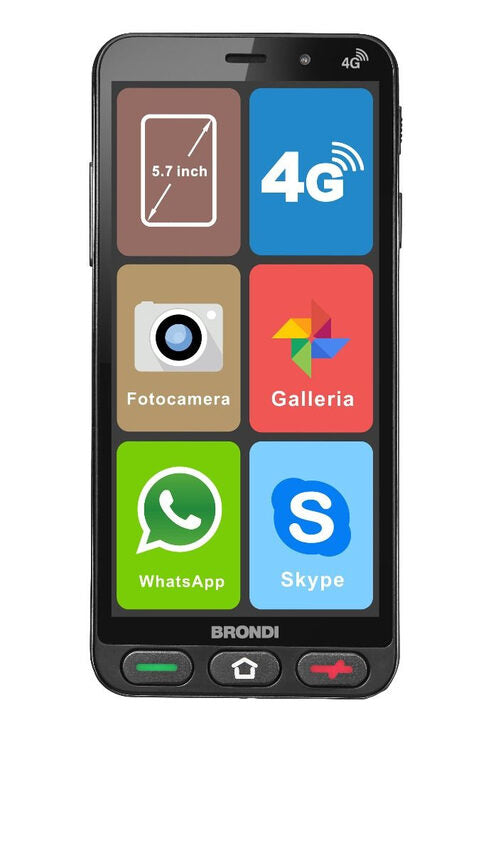 Brondi Amico S Nero 14,5 cm (5.7") Doppia SIM Android 8.1 4G USB tipo-C 1 GB 8 GB 2800 mAh