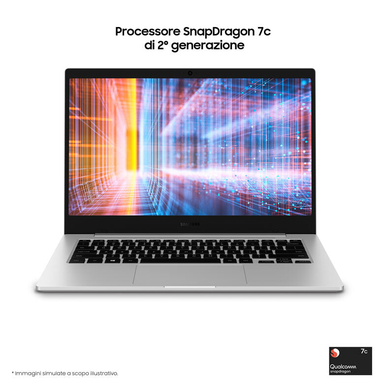 Samsung Galaxy Book Go Computer portatile 35,6 cm (14") Full HD Qualcomm Snapdragon 4 GB 128 GB Flash Wi-Fi 5 (802.11ac) Windows 10 Home Argento