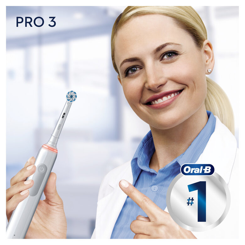 Oral-B Pro 3 Spazzolino Elettrico Ricaricabile - 3700 Bianco. 1 Spazzolino + 2 Testine