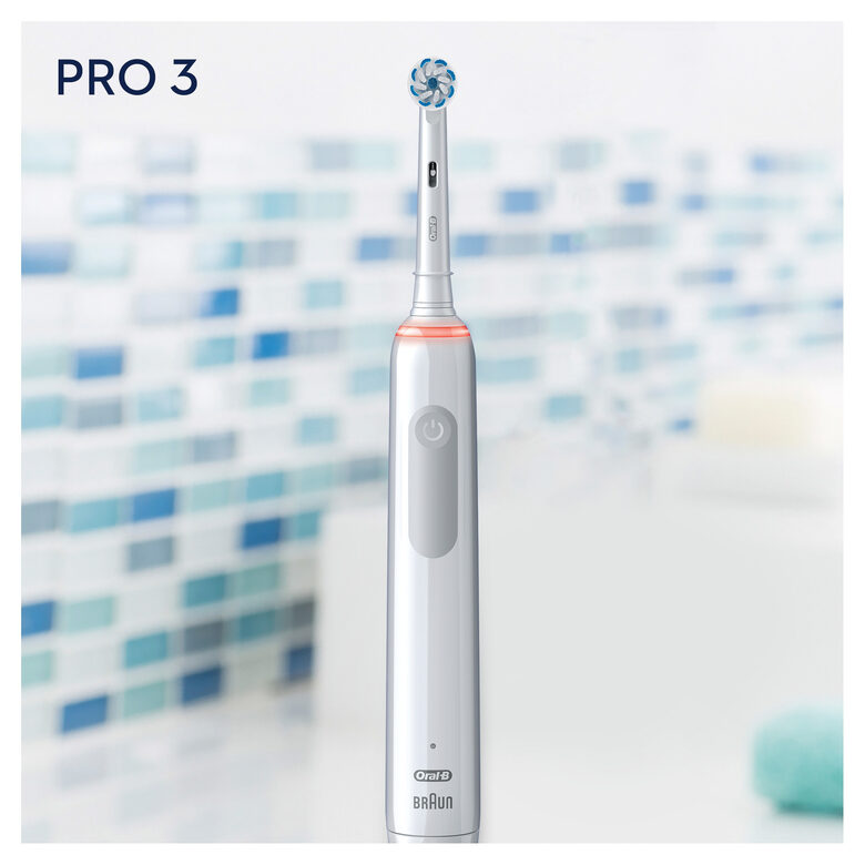 Oral-B Pro 3 Spazzolino Elettrico Ricaricabile - 3700 Bianco. 1 Spazzolino + 2 Testine