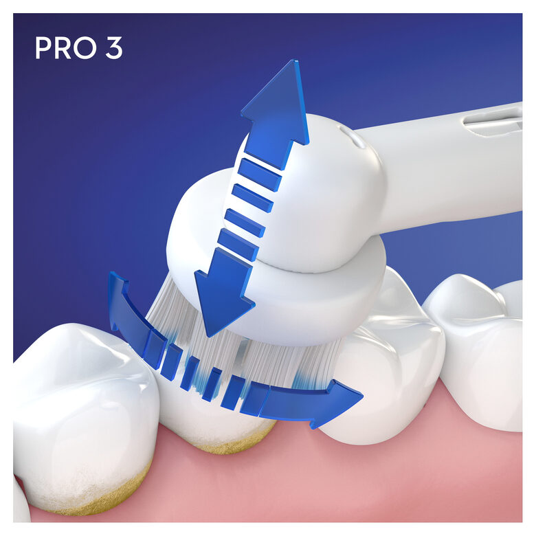 Oral-B Pro 3 Spazzolino Elettrico Ricaricabile - 3700 Bianco. 1 Spazzolino + 2 Testine