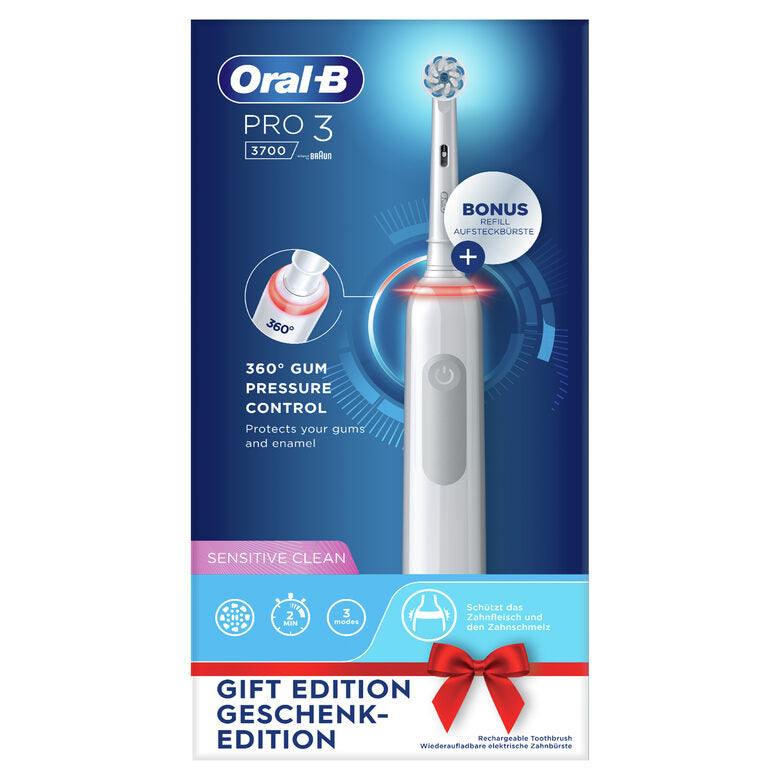 Oral-B Pro 3 Spazzolino Elettrico Ricaricabile - 3700 Bianco. 1 Spazzolino + 2 Testine