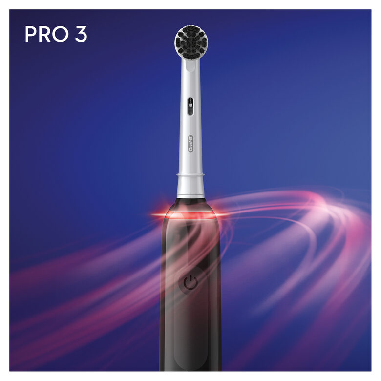 Oral-B Pro 3 Spazzolino Elettrico Ricaricabile - 3000 Nero. 1 Spazzolino + 1 Testina con setole al Carbone