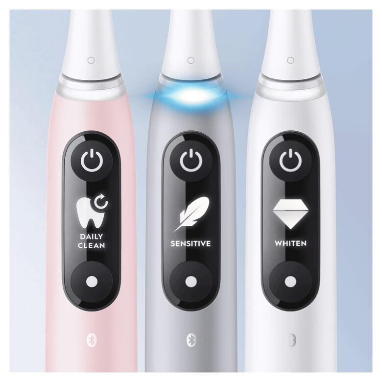 Oral-B iO - 6 - Spazzolino Elettrico Grigio Con Display In Bianco E Nero, 1 Testina, 1 Custodia Da Viaggio, Designed By Braun