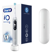 Oral-B iO - 6 - Spazzolino Elettrico Grigio Con Display In Bianco E Nero, 1 Testina, 1 Custodia Da Viaggio, Designed By Braun