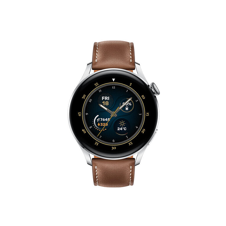 Huawei WATCH 3 L11E, Acciaio inossidabile, cinturino in pelle marrone