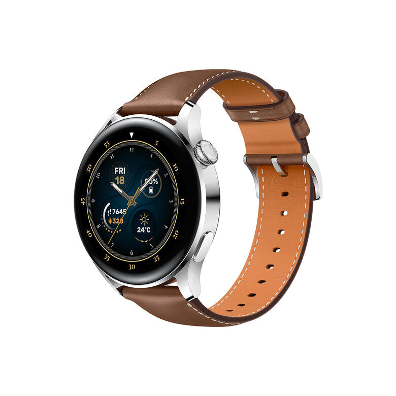 Huawei WATCH 3 L11E, Acciaio inossidabile, cinturino in pelle marrone