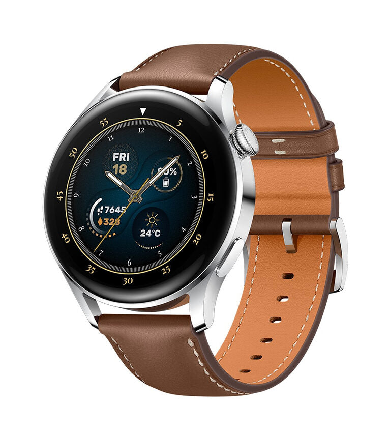 Huawei WATCH 3 L11E, Acciaio inossidabile, cinturino in pelle marrone