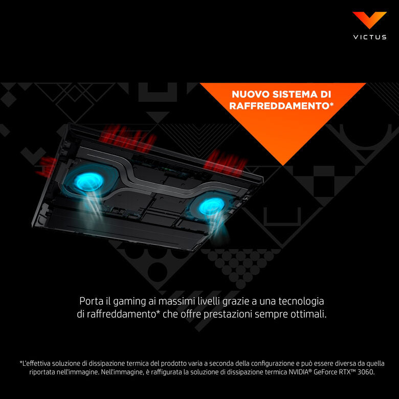 Victus by HP 16-e0021nl AMD Ryzen™ 5 5600H Computer portatile 40,9 cm (16.1") Full HD 16 GB DDR4-SDRAM 512 GB SSD NVIDIA GeForce RTX 3050 Wi-Fi 6 (802.11ax) Windows 11 Home Nero