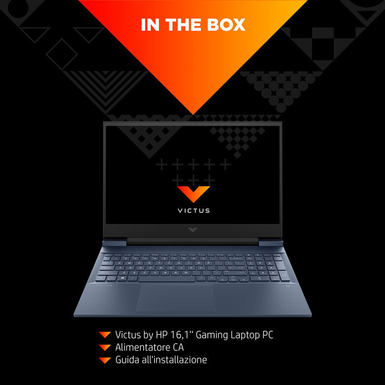Victus by HP 16-e0021nl AMD Ryzen™ 5 5600H Computer portatile 40,9 cm (16.1") Full HD 16 GB DDR4-SDRAM 512 GB SSD NVIDIA GeForce RTX 3050 Wi-Fi 6 (802.11ax) Windows 11 Home Nero