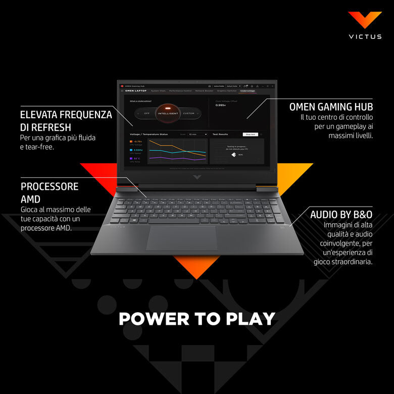 Victus by HP 16-e0021nl AMD Ryzen™ 5 5600H Computer portatile 40,9 cm (16.1") Full HD 16 GB DDR4-SDRAM 512 GB SSD NVIDIA GeForce RTX 3050 Wi-Fi 6 (802.11ax) Windows 11 Home Nero