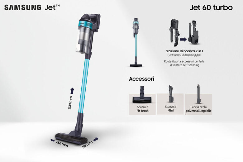 Samsung Aspirapolvere senza filo Jet™ 60 turbo 150W VS15A6031R1