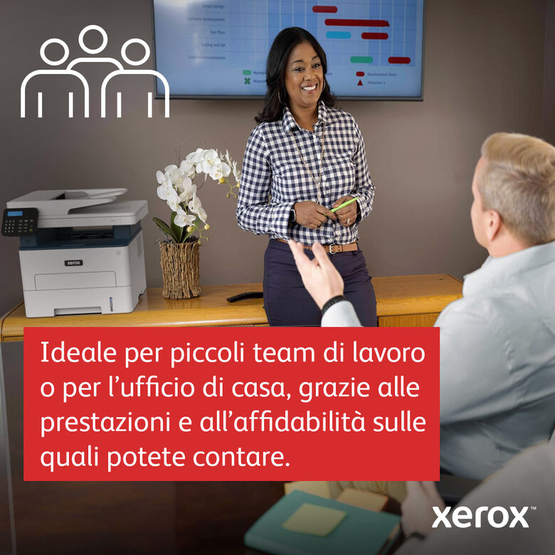 Xerox B225 A4 34 ppm Copia/Stampa/Scansione wireless con stampa fronte/retro PS3 PCL5e/6 ADF 2 vassoi Totale 251 fogli