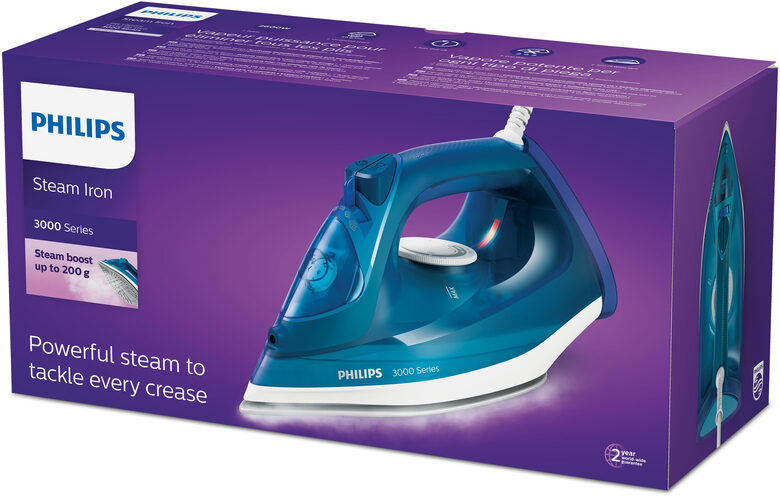Philips 3000 series Ferro da stiro, 2400 W di potenza, 40 g/min di vapore continuo