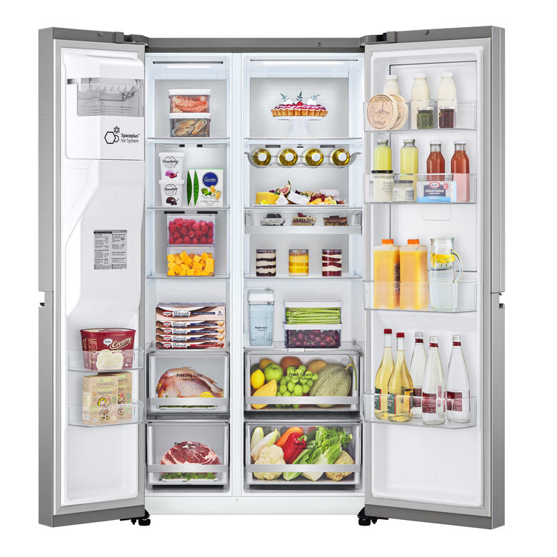 LG GSJV91PZAE frigorifero side-by-side Libera installazione 635 L E Metallico, Argento